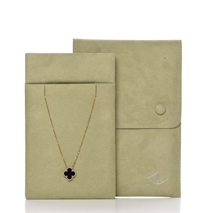 Van Cleef & Arpels 18K Yellow Gold Black Onyx Vintage Alhambra Pendant Necklace 8 of 8
