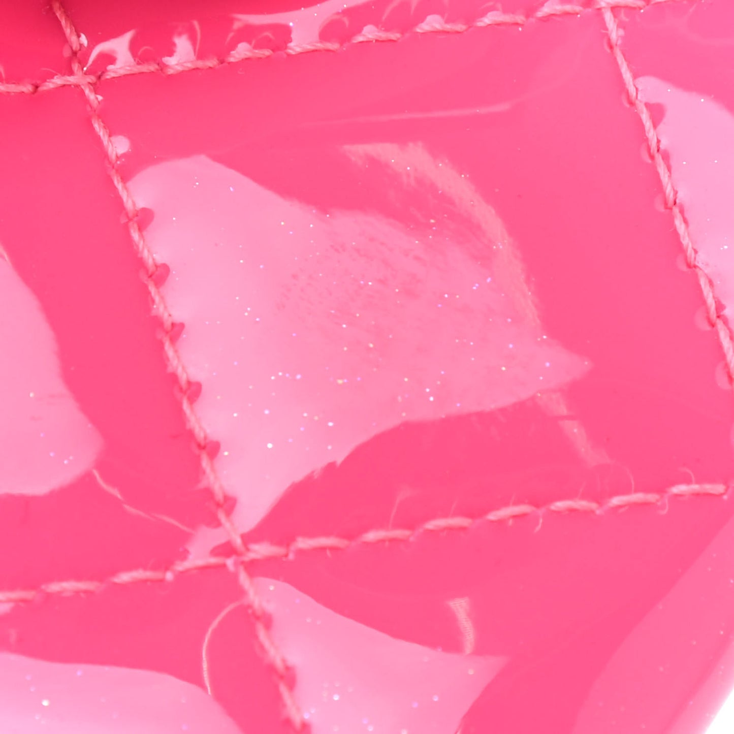 Patent Quilted Card Holder Pink