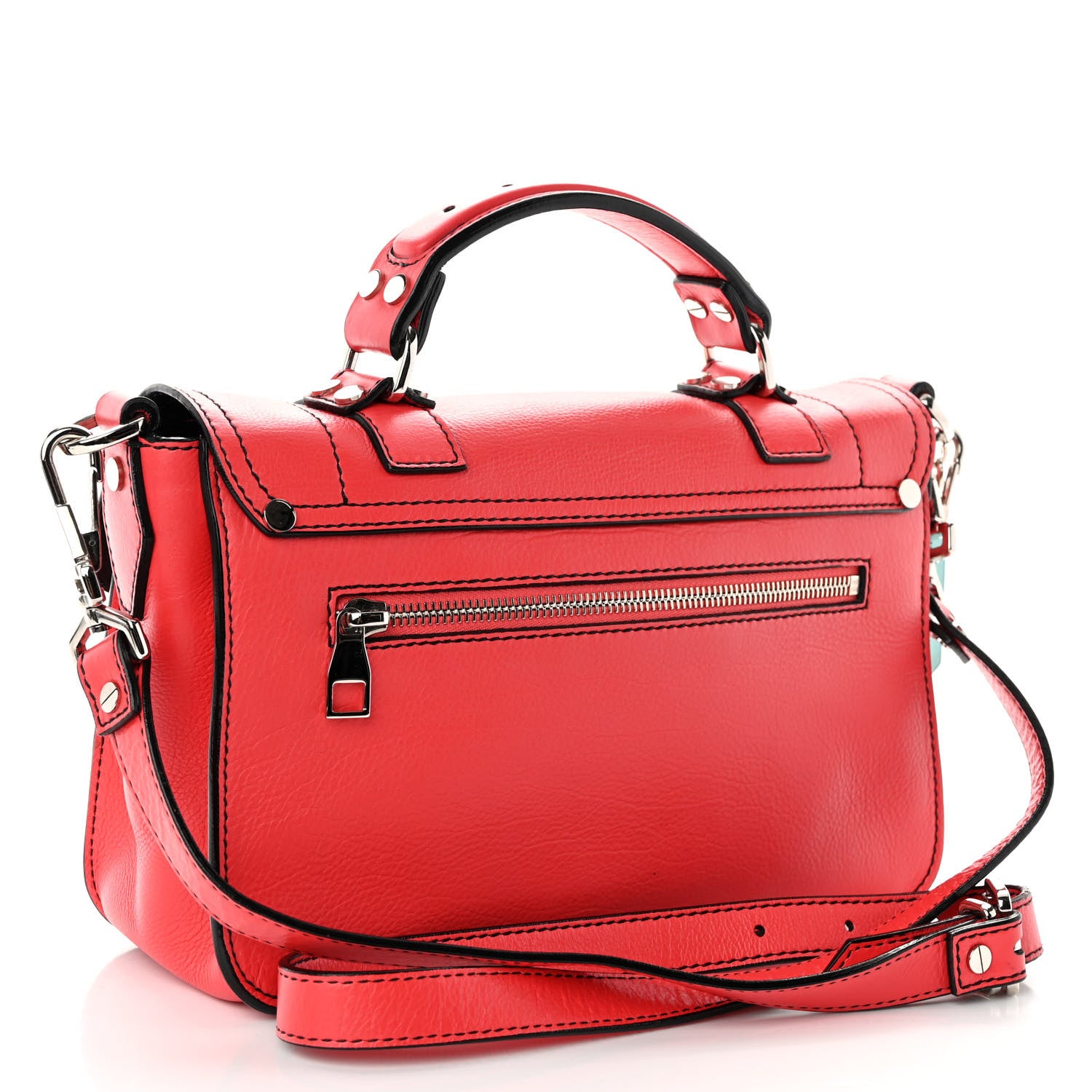 Proenza Schouler Grainy Calfskin Tiny PS1 Satchel Geranium 3 of 9