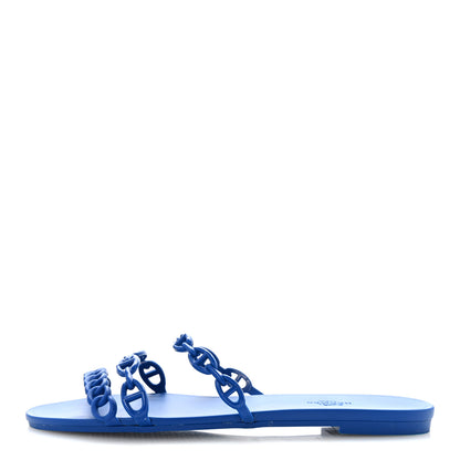 Hermes Rubber Chaine d'Ancre Rivage Sandals 41 Bleu Smalt 1 of 10