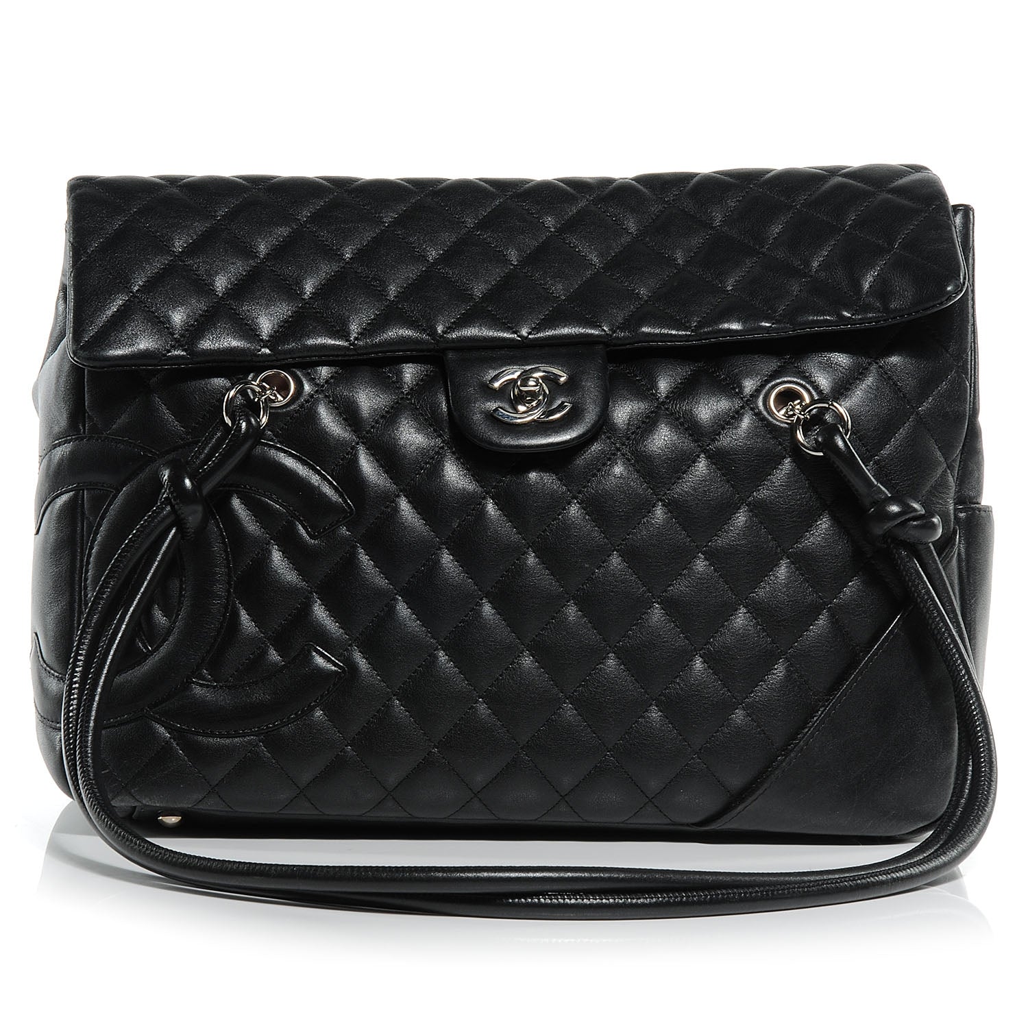 Chanel Calfskin Quilted Large Cambon Flap Black 1 of 7