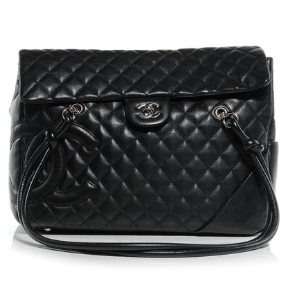 Chanel Calfskin Quilted Large Cambon Flap Black 1 of 7