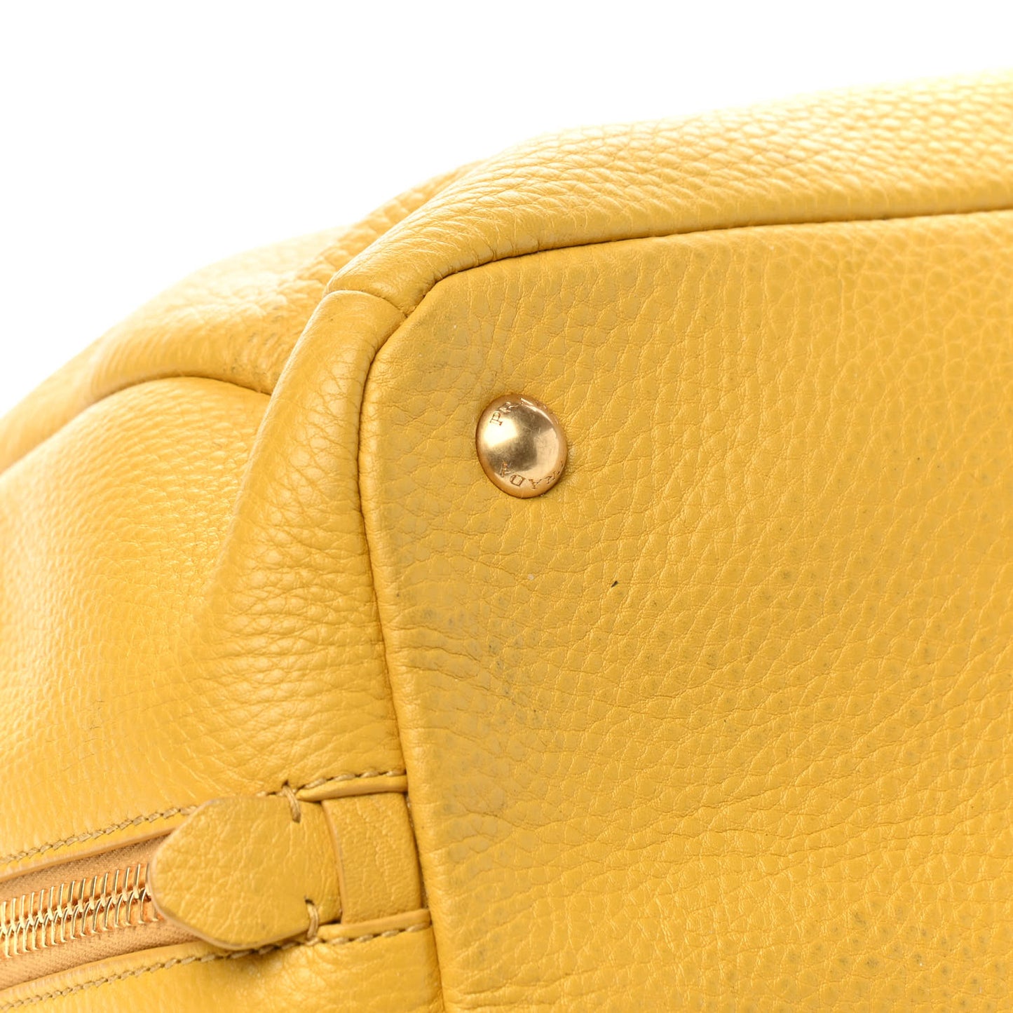 Vitello Daino Side Zip Tote Mimosa