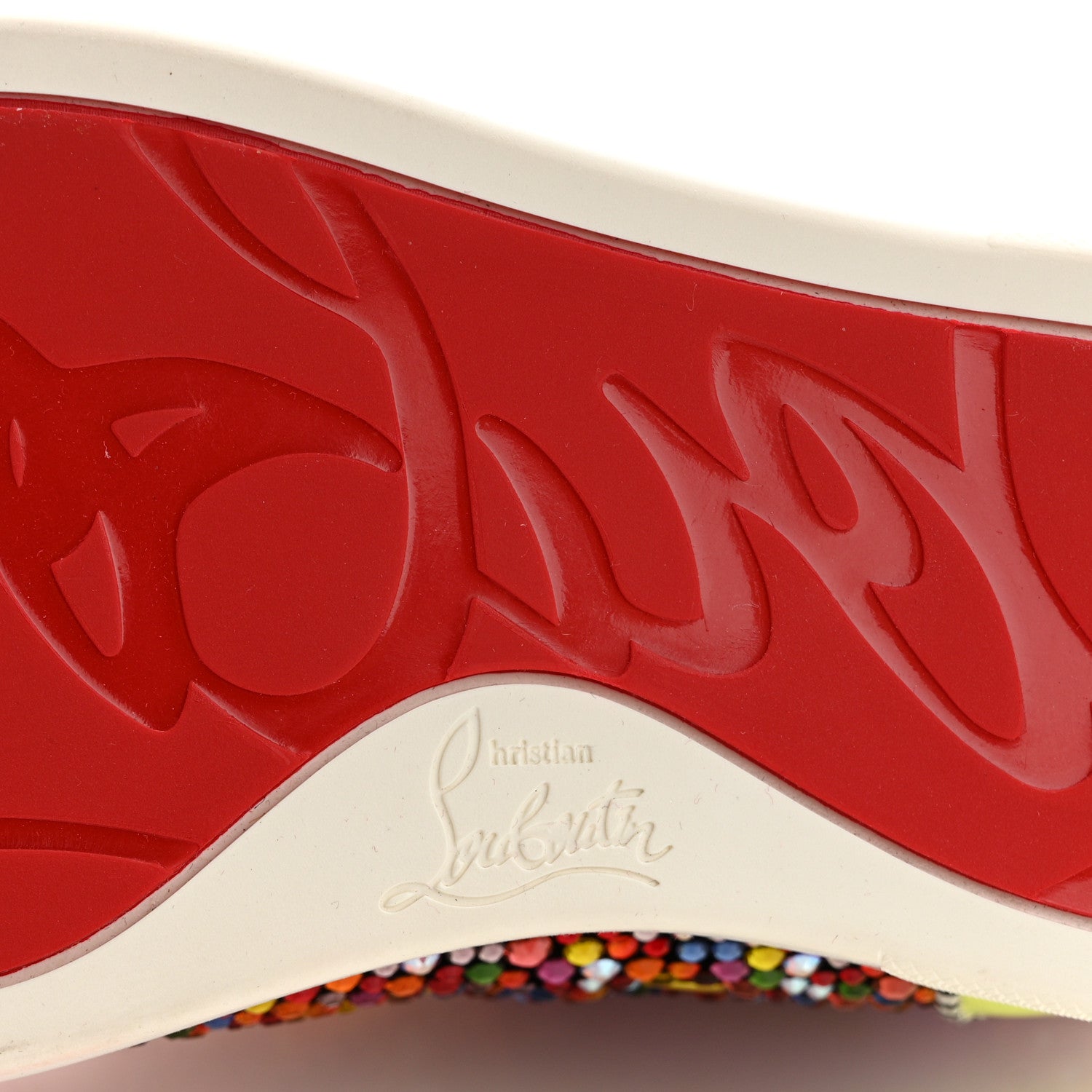 Christian Louboutin Patent Suede Crystal Embellished Orlato Flat Sneakers 35.5 Multicolor 6 of 13