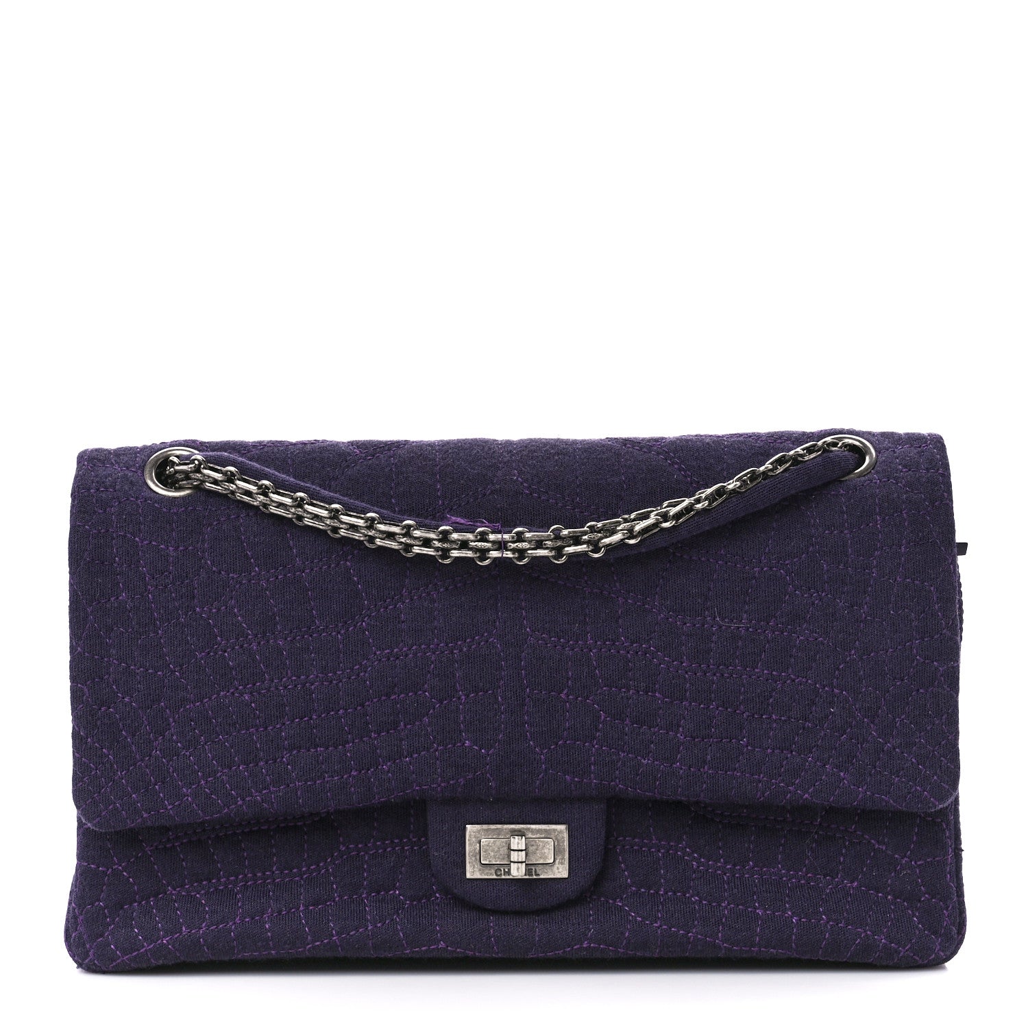 Chanel Jersey Coco's Croc 2.55 Reissue 226 Flap Purple 1 of 13