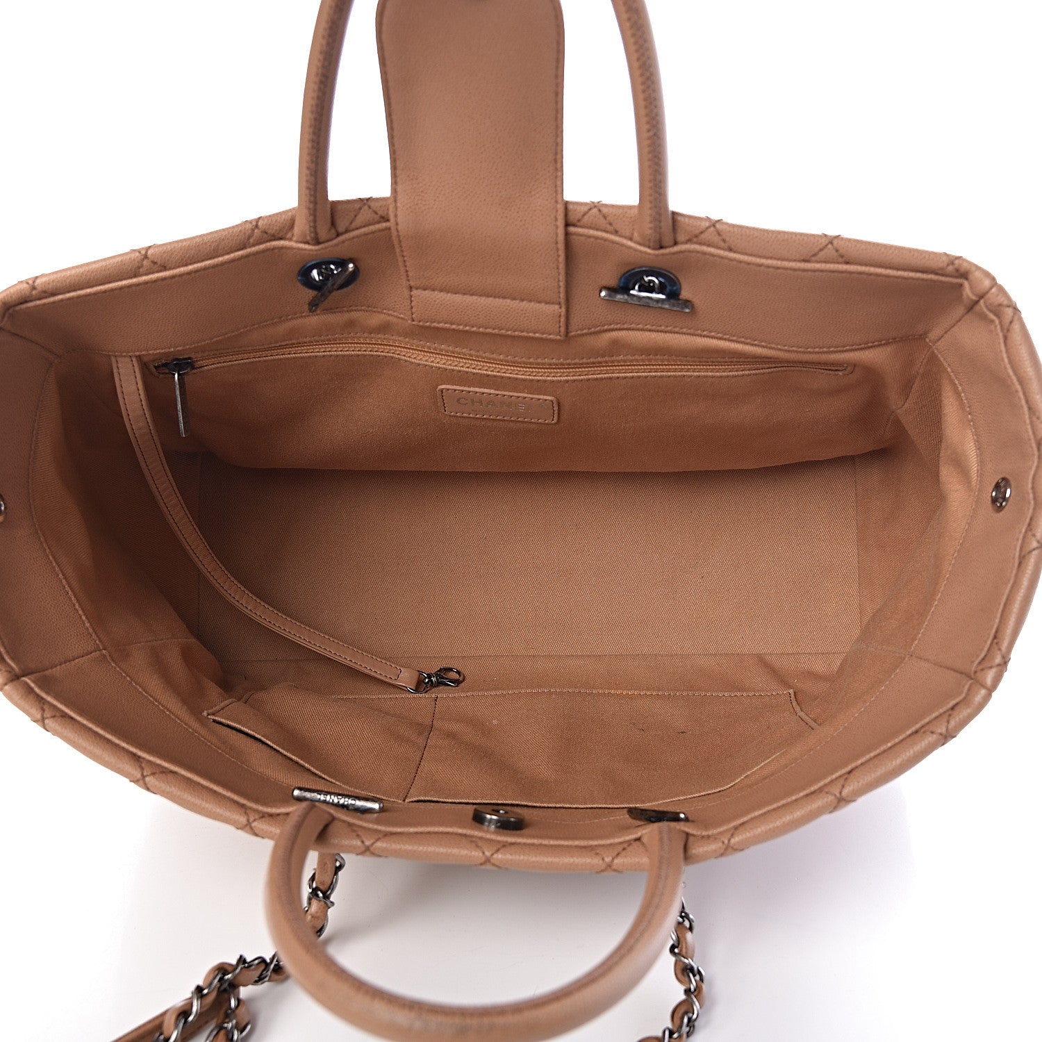 Chanel Caviar Quilted Large Coco Handle Shopping Tote Beige 5 of 16