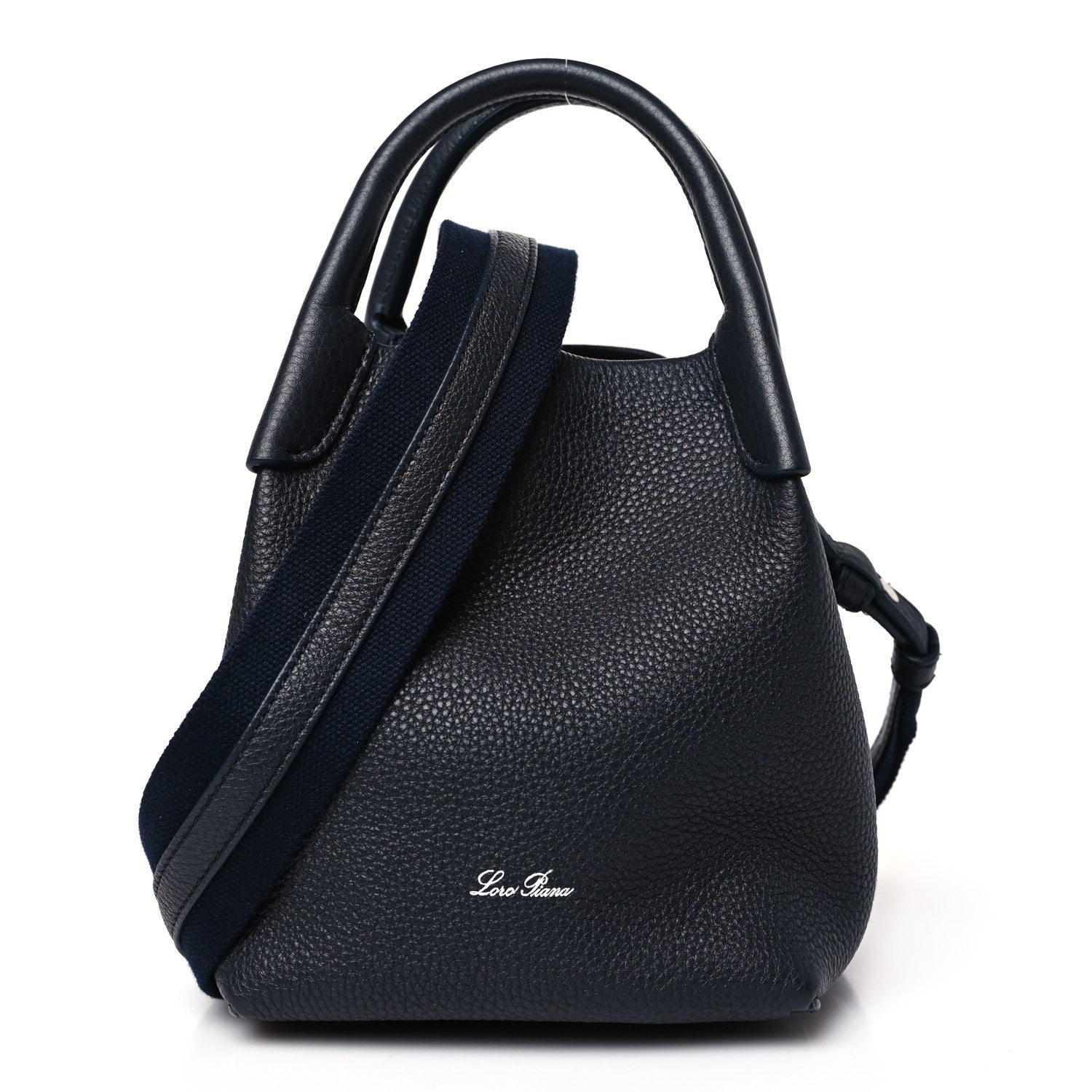 Loro Piana Grained Calfskin Micro Bale Bag Navy Blue 1 of 8