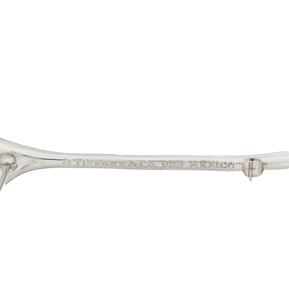 Tiffany Sterling Silver Ginko Leaf Brooch Pin 3 of 4