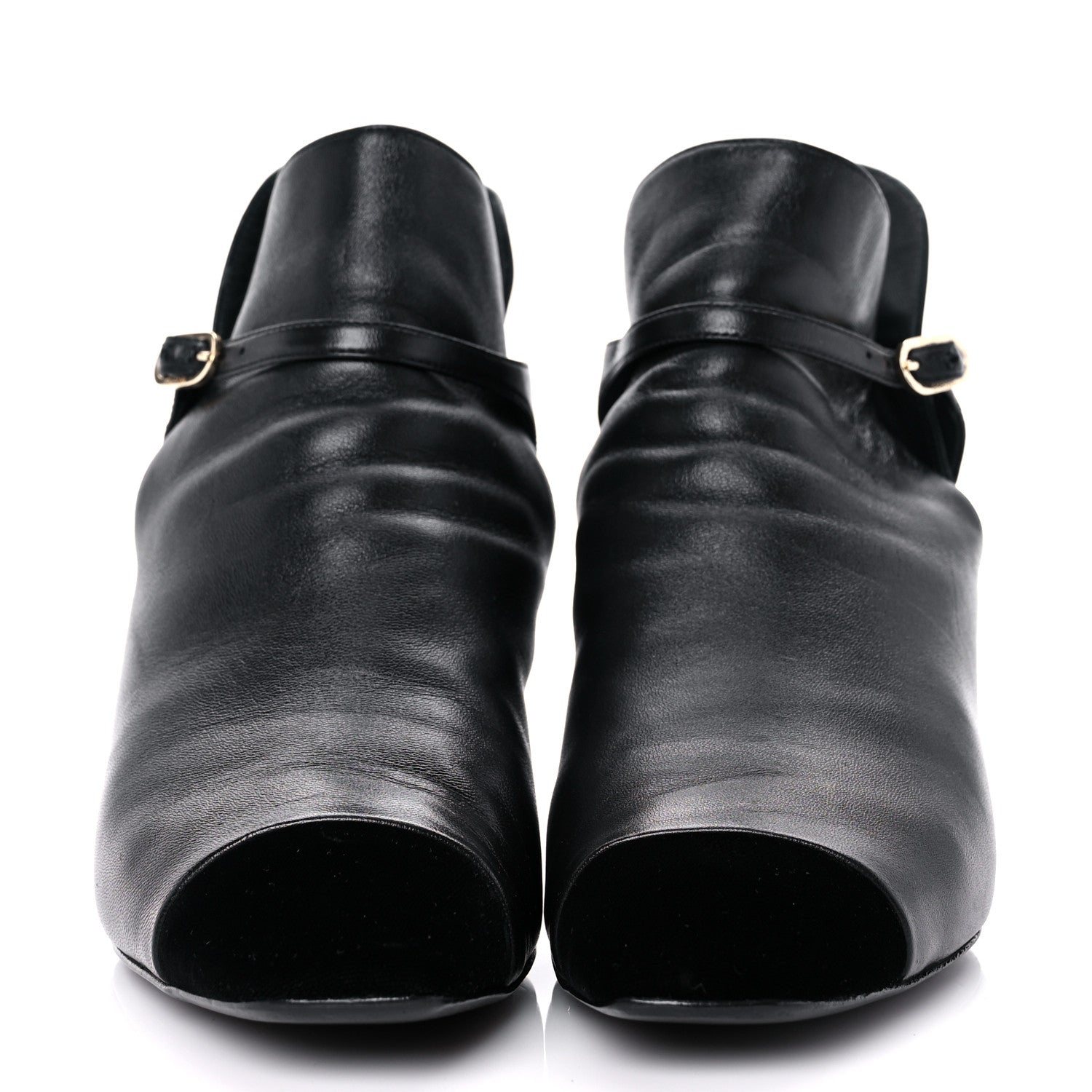 Chanel Lambskin Velvet Cap Toe Short Ankle Boots 38.5 Black 2 of 12