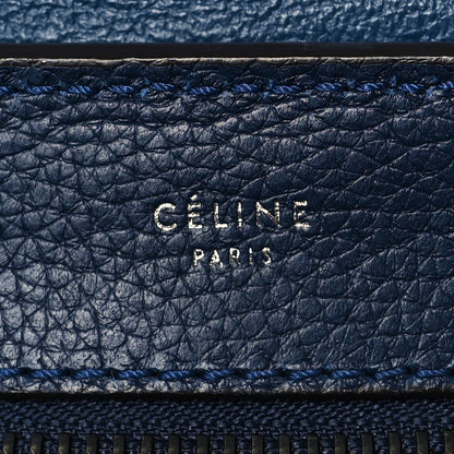 Celine Drummed Calfskin Suede Medium Trapeze Navy Blue 6 of 11