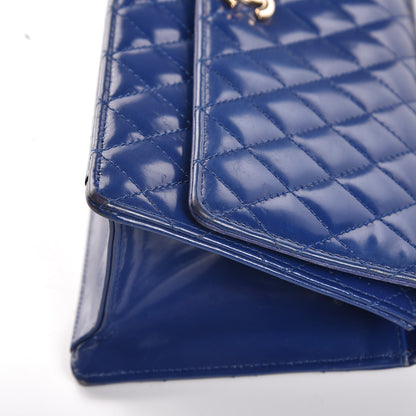 Chanel Glazed Calfskin Quilted East West Flap Blue 13 of 17