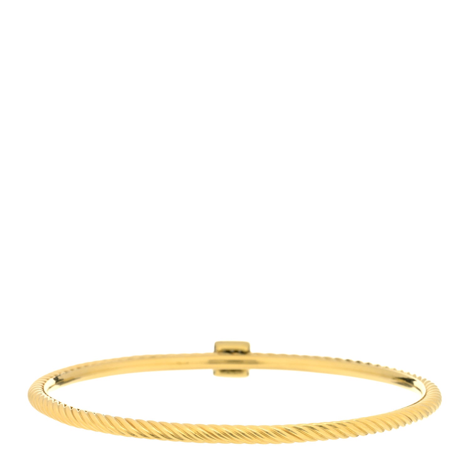 David Yurman 18K Yellow Gold Diamond Square Station Bangle Bracelet 3 of 4
