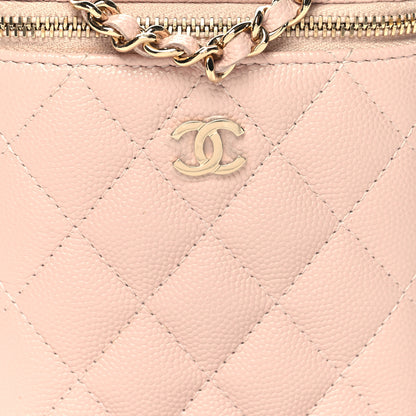 Chanel Caviar Quilted Small Vertical Coco Beauty Vanity Case With Chain Light Pink 8 of 11