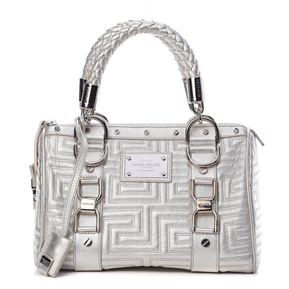 Versace Metallic Calfskin Snap Out Of It Bag Silver 1 of 12