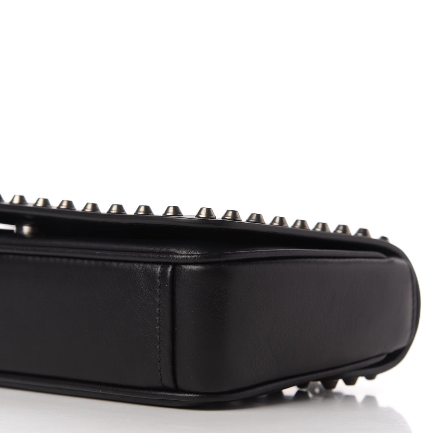 Vitello Studded Crossbody White Black