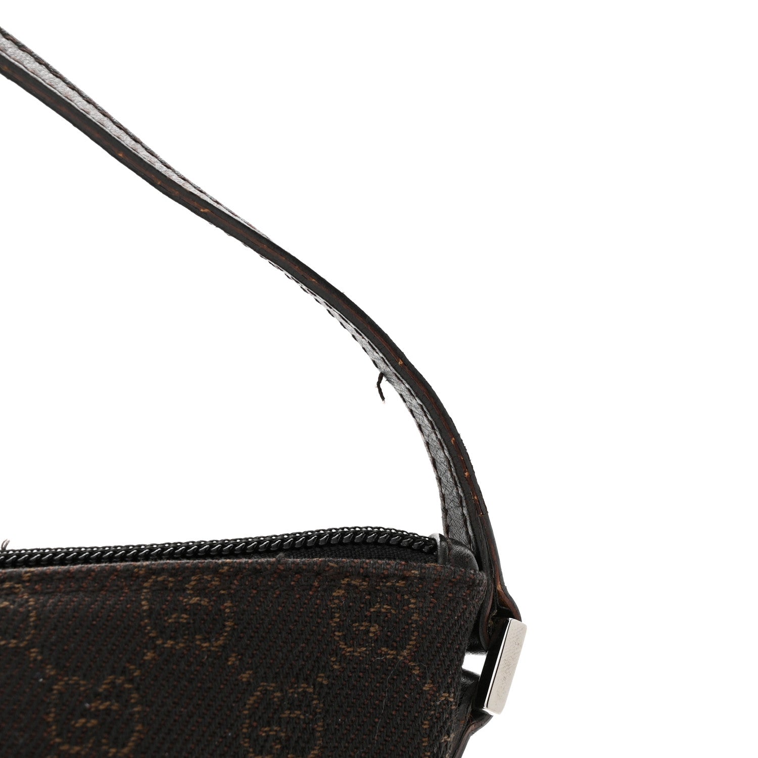 Gucci Denim Monogram Boat Pochette Dark Brown 11 of 15