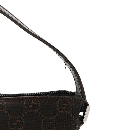 Gucci Denim Monogram Boat Pochette Dark Brown 11 of 15