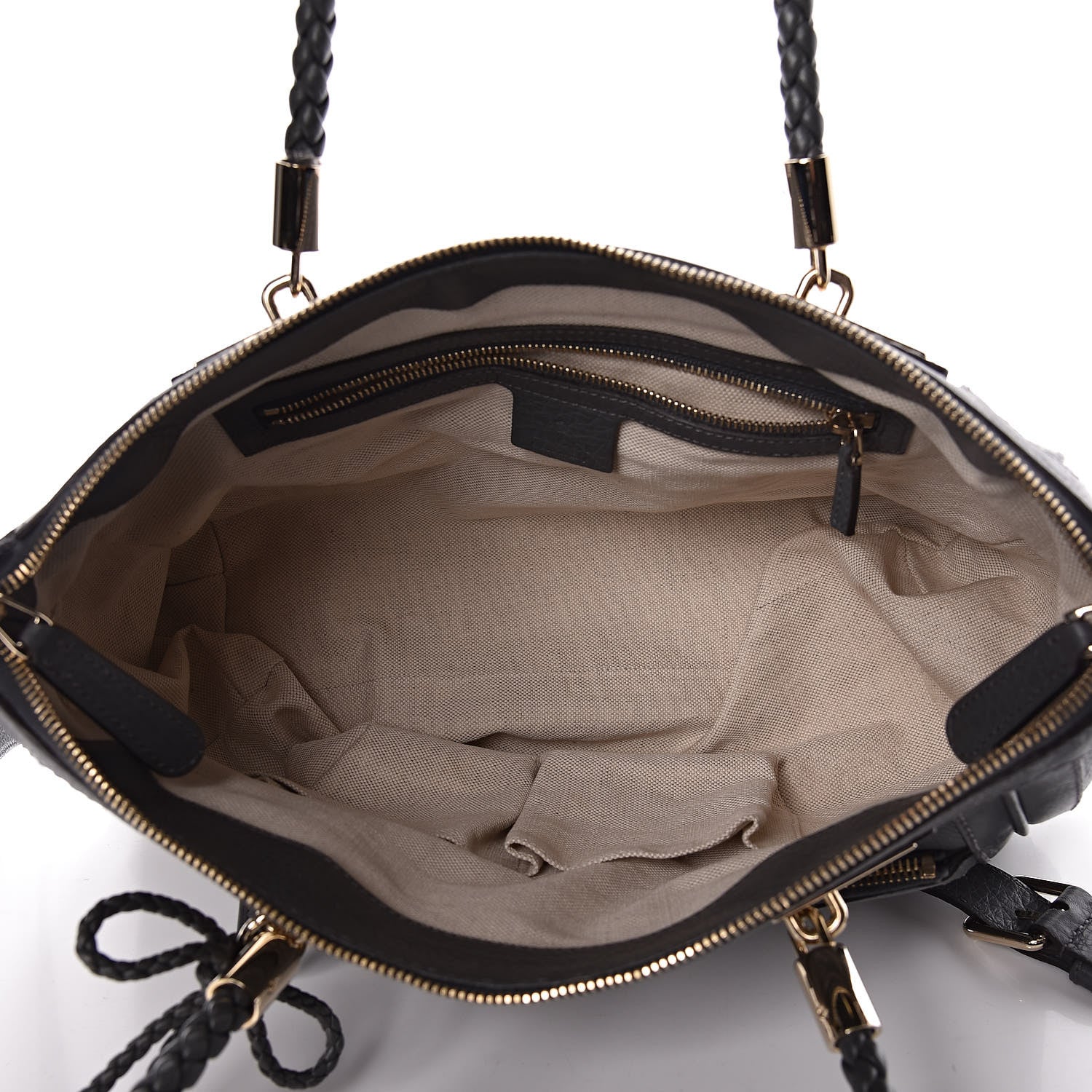 Gucci Pebbled Calfskin Small Bella Top Handle Bag Gray 6 of 13