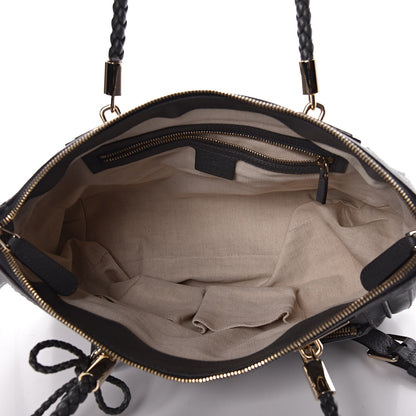 Gucci Pebbled Calfskin Small Bella Top Handle Bag Gray 6 of 13