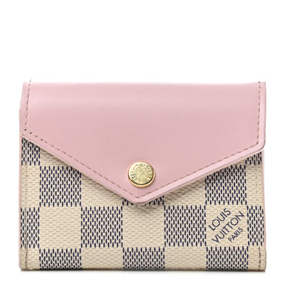 Louis Vuitton Damier Azur Zoe Wallet Rose Ballerine 1 of 6