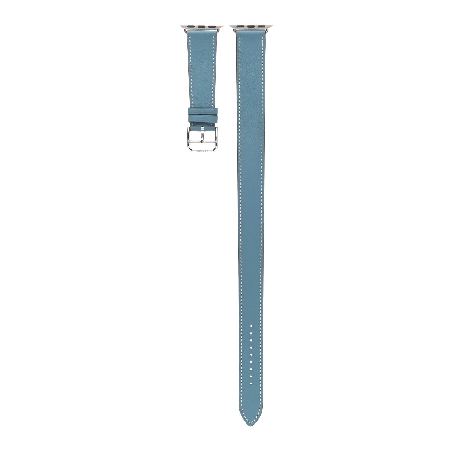 Hermes Swift 38mm Apple Watch Double Tour Band Blue Jean 1 of 4