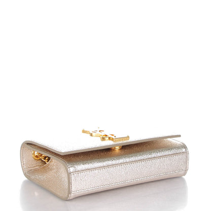 Saint Laurent Metallic Calfskin Small Classic Monogram Kate Satchel Platine 4 of 5