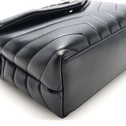 Saint Laurent Calfskin Y Quilted Monogram Small Loulou Chain Satchel Black 14 of 17