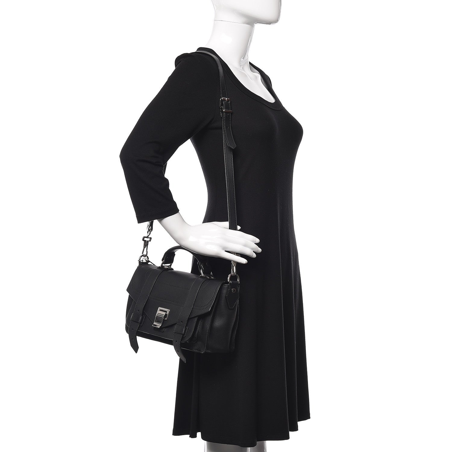 Proenza Schouler Lambskin Tiny PS1 Satchel Black 2 of 9