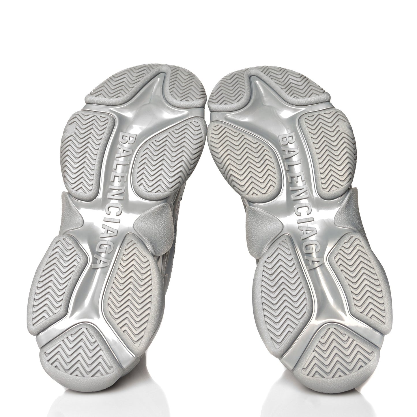 Metallic Fabric Mesh Womens Triple S Sneakers 37 Silver