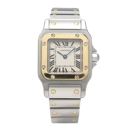Cartier Stainless Steel 18K Yellow Gold 24mm Santos De Cartier Galbee Quartz Watch 1 of 7