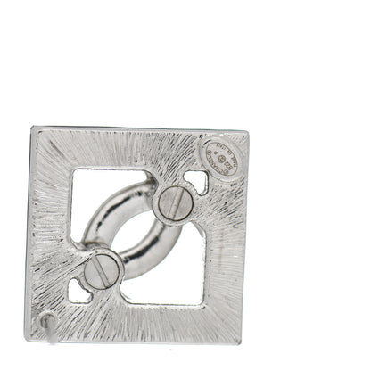 Chanel Baguette Crystal Chain CC Earrings Silver 4 of 5