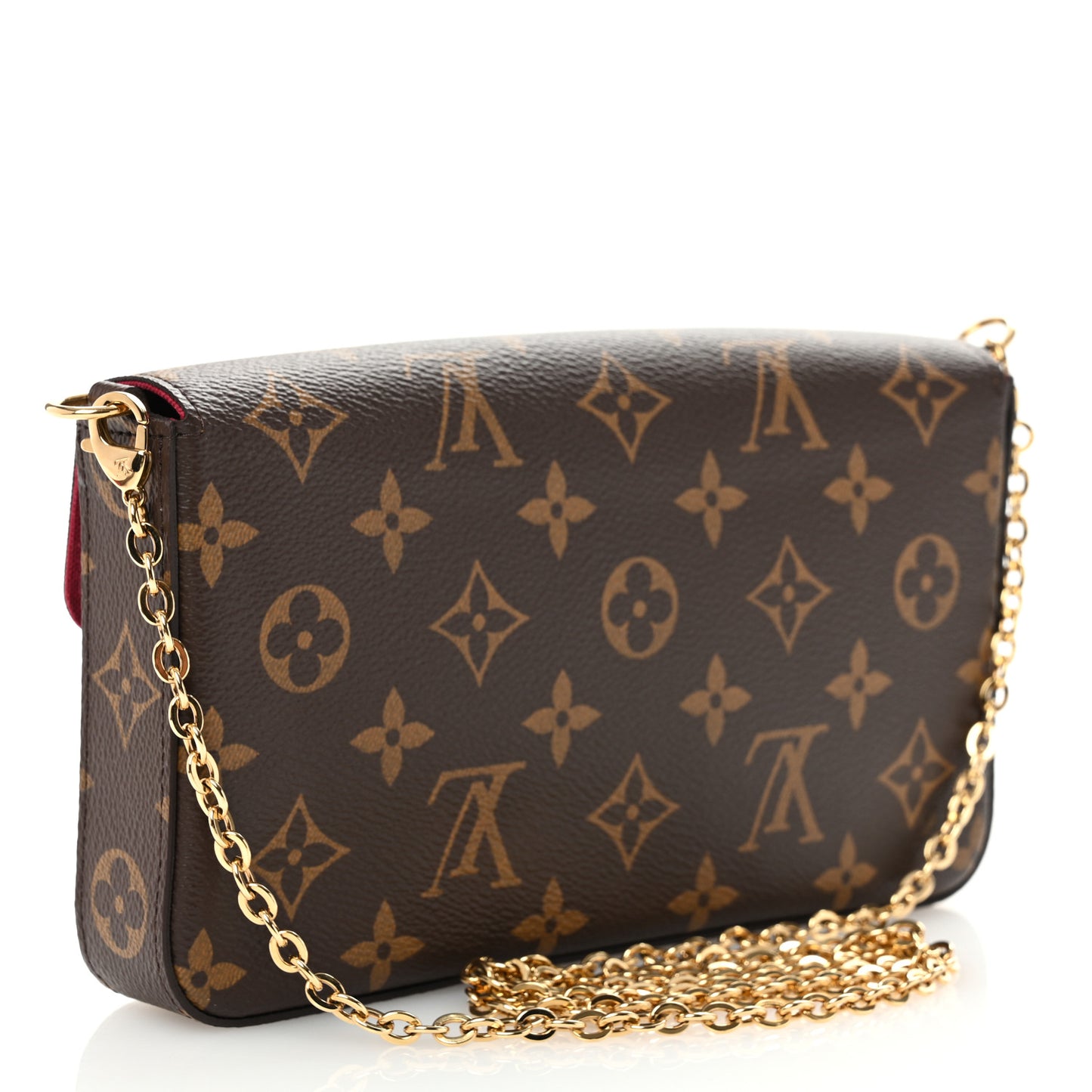 Monogram Pochette Felicie Chain Wallet Fuchsia
