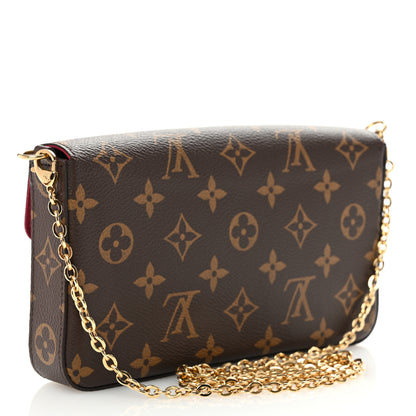 Louis Vuitton Monogram Pochette Felicie Chain Wallet Fuchsia 4 of 11