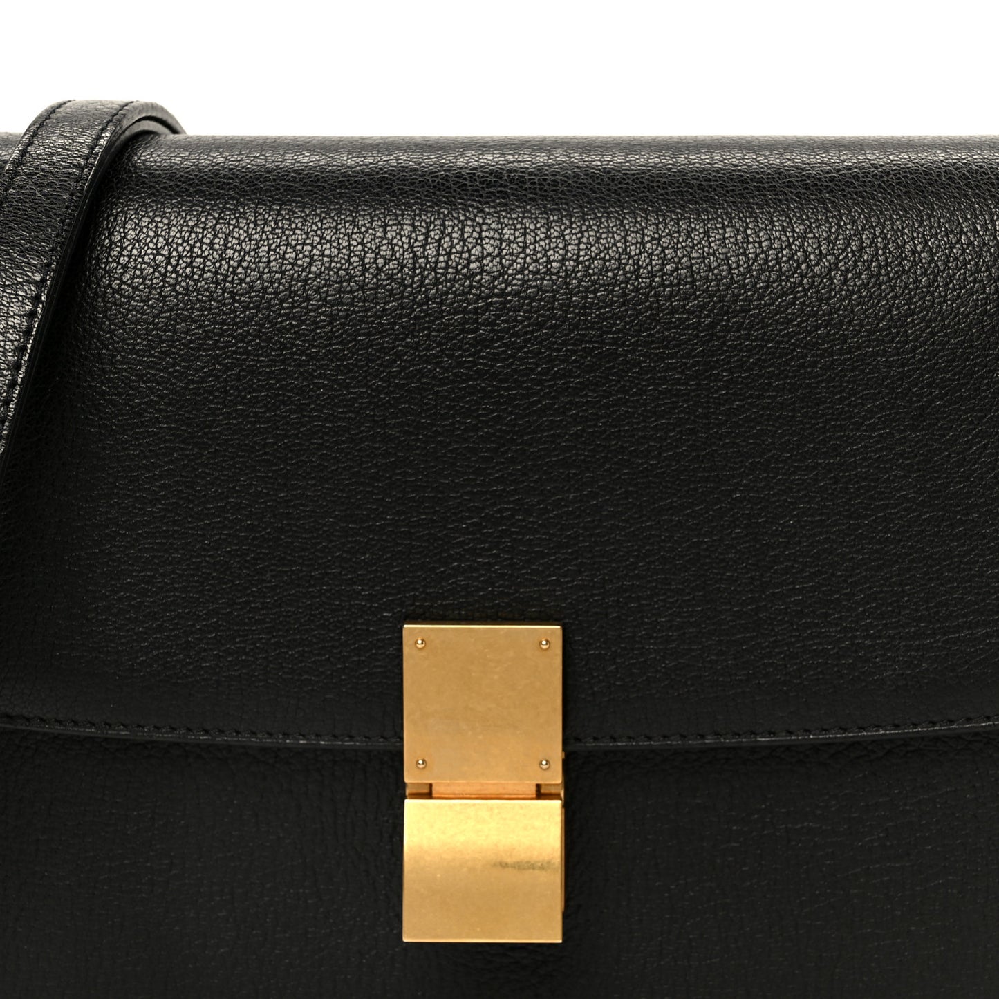 Goatskin Medium Classic Box Flap Bag Black