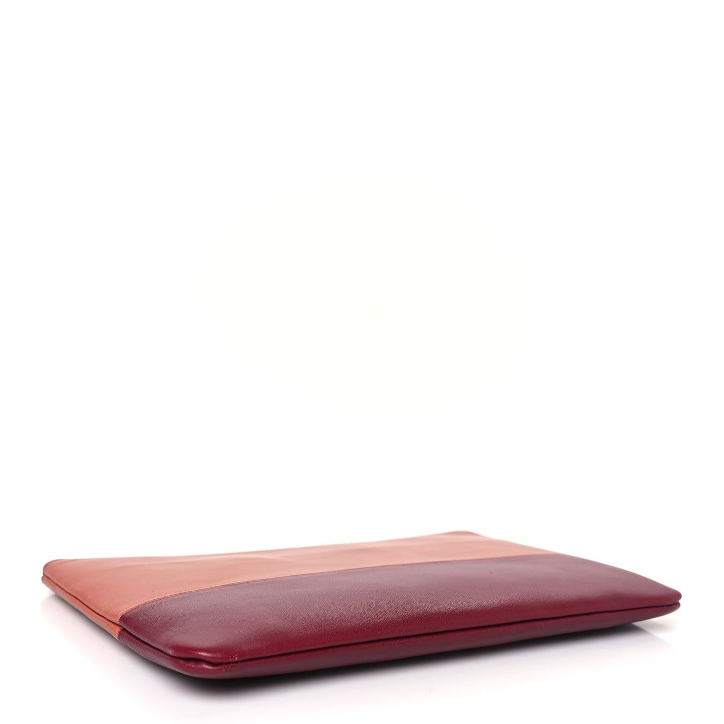 Lambskin Bi-Color Solo Clutch Pouch Terracotta