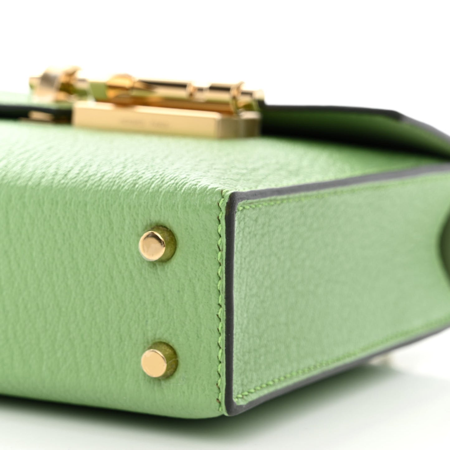 Chevre Mysore Mini Verrou Chaine Bag Vert Criquet