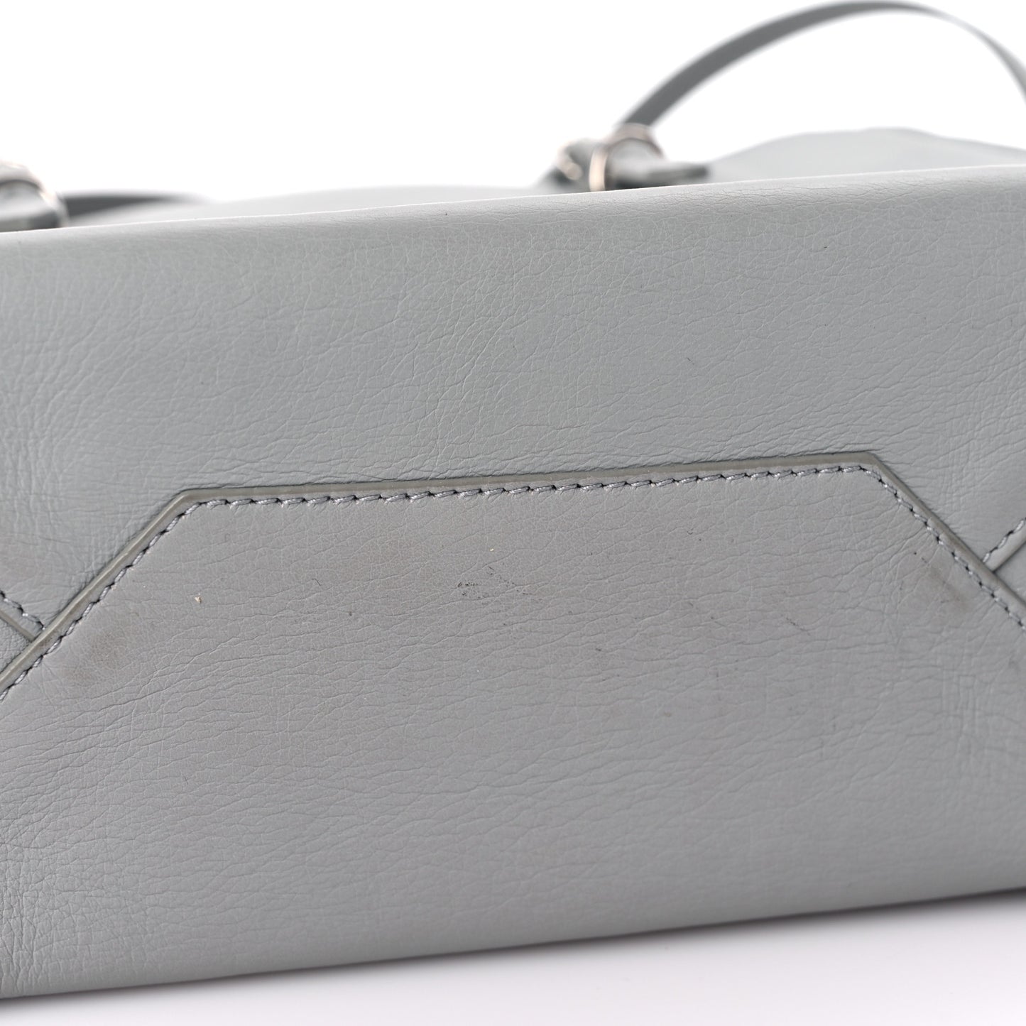 Calfskin Papier Mini A4 Zip Around Tote Gris Glace
