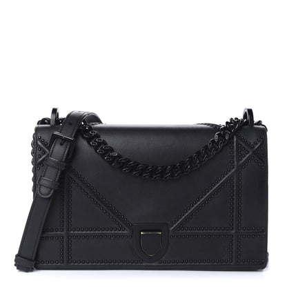 Christian Dior Ultra Matte Calfskin Studded Medium Diorama Flap Bag Black 1 of 11