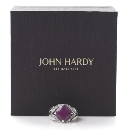 John Hardy JONH HARDY Sterling Silver Diamond Pink Sapphire Modern Chain Magic Cut Ring 53 6.5 8 of 8