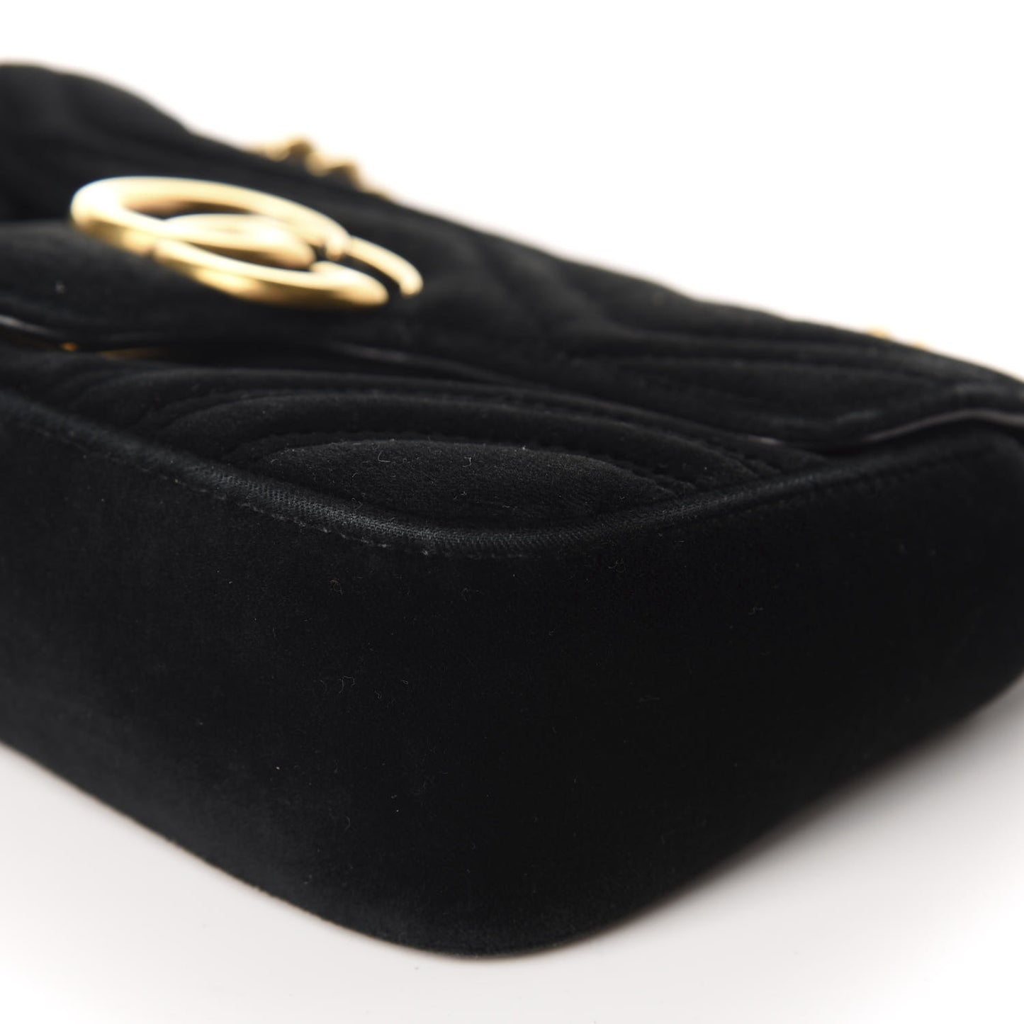 Velvet Matelasse Mini GG Marmont Shoulder Bag Black