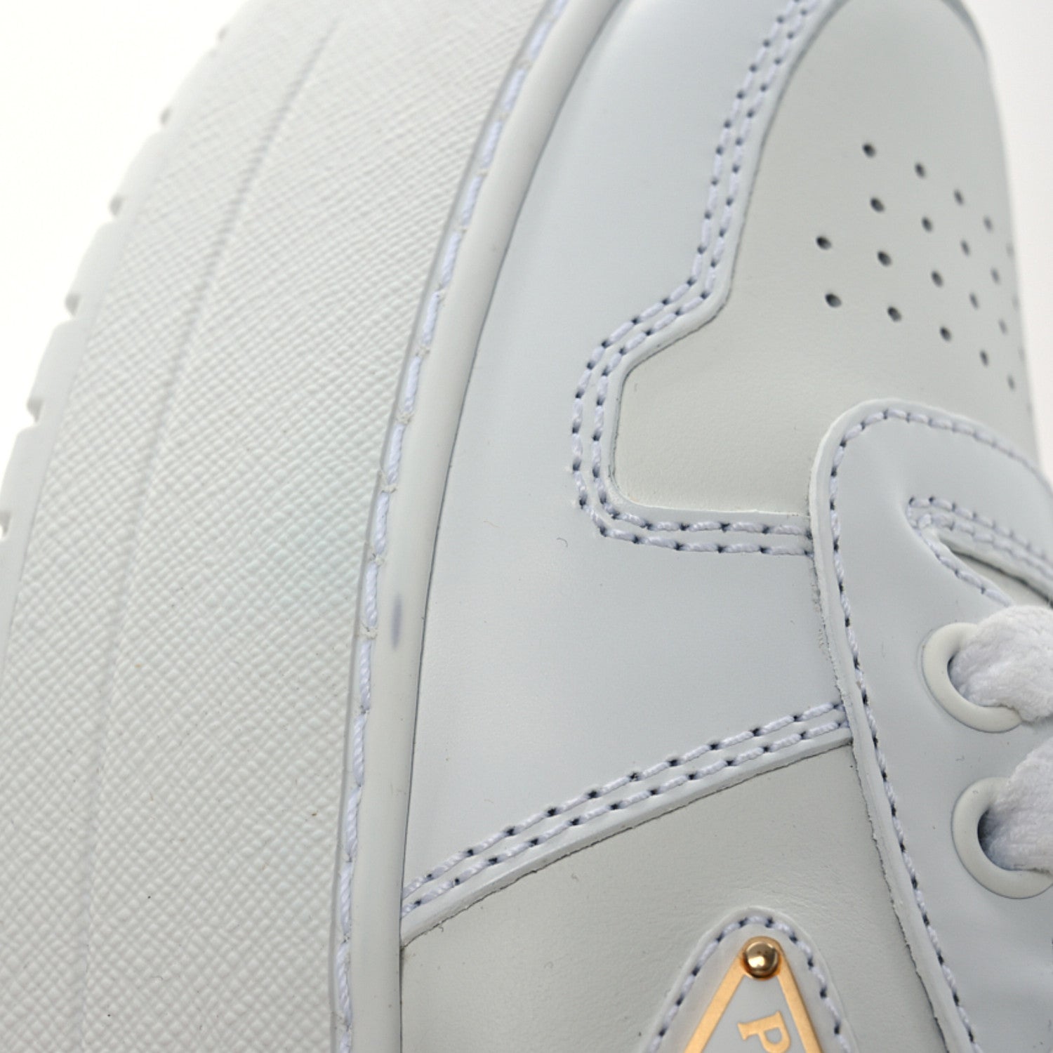 Prada Vitello Rois Triangle Womens Downtown Platform Low Top Sneakers 36.5 White 24 of 28