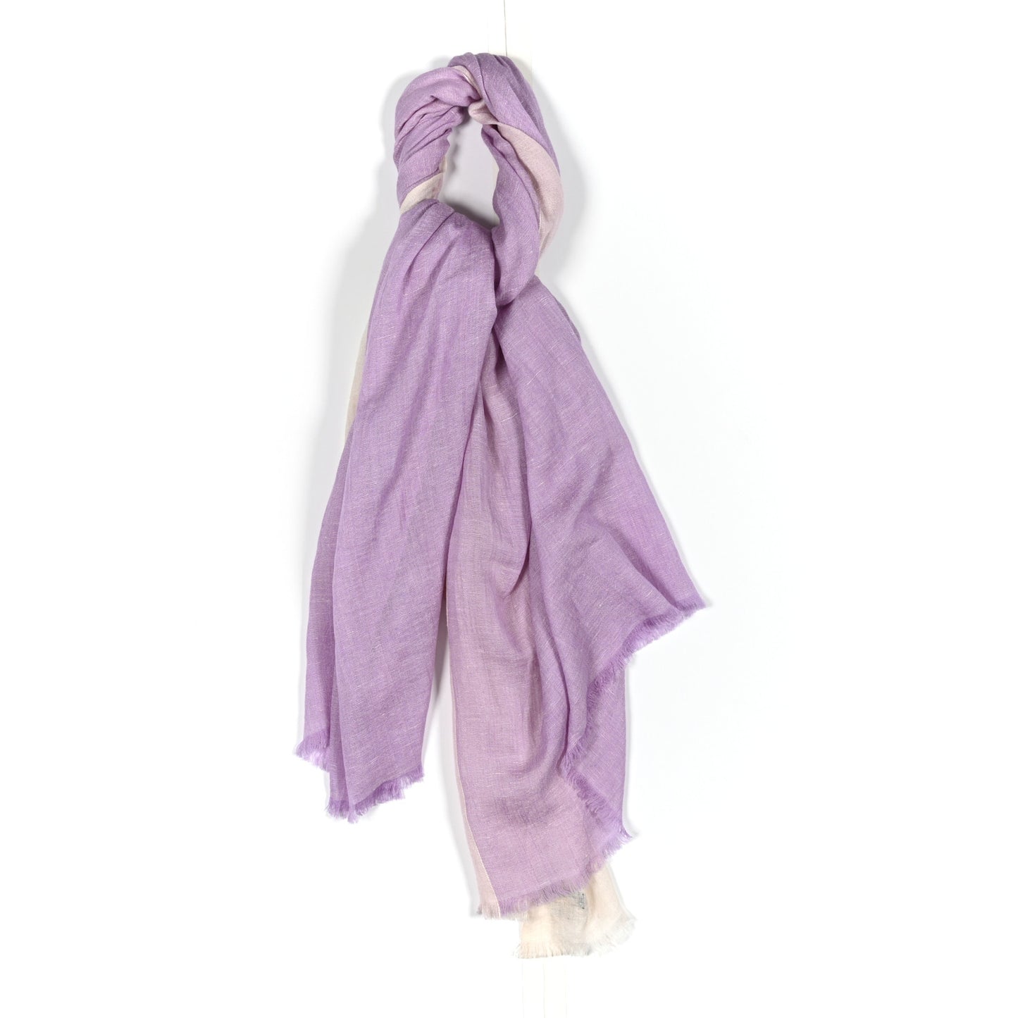 Cashmere Linen Horizon Plaid Scarf Rose Quartz