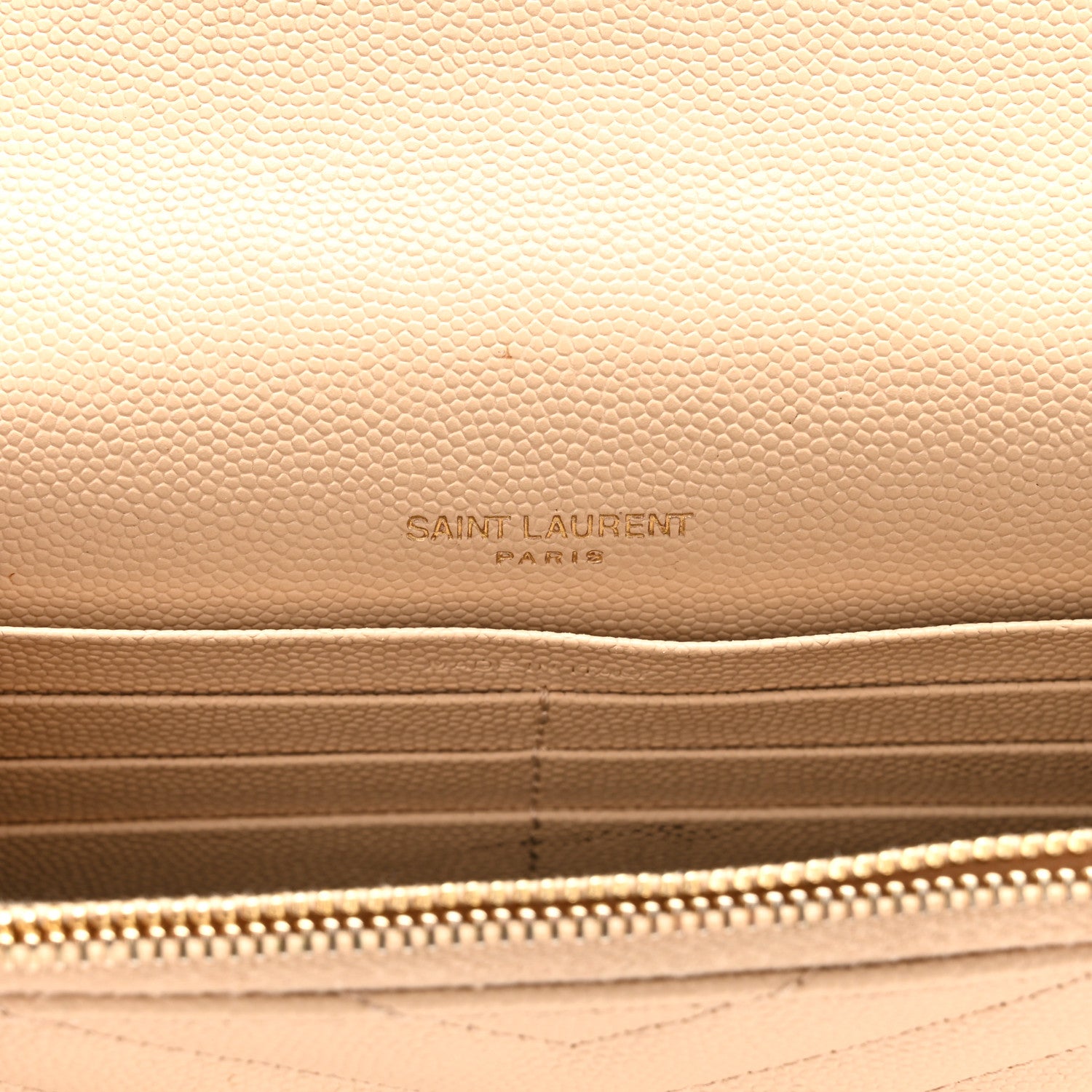 Saint Laurent Grain De Poudre Matelasse Chevron Monogram Envelope Chain Wallet Nude Powder 6 of 15