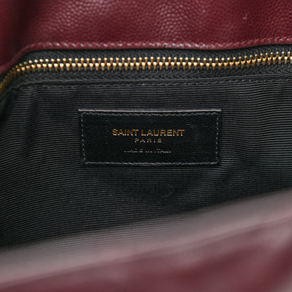Saint Laurent Grain de Poudre Matelasse Chevron Large Monogram Shopping Bag Amarena 7 of 12
