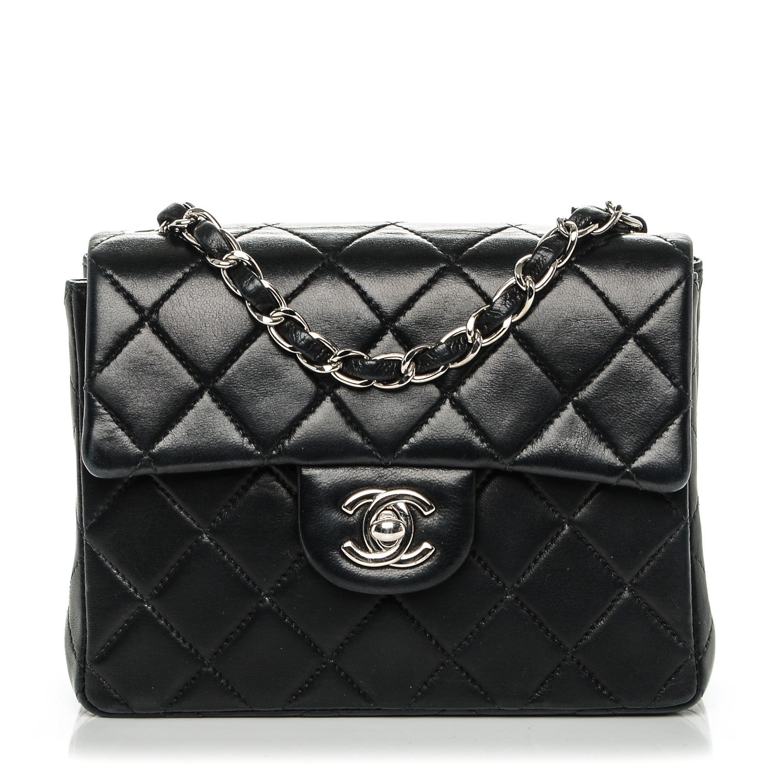 Chanel Lambskin Quilted Mini Square Flap Black 1 of 7
