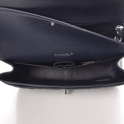 Chanel Caviar Quilted Jumbo Double Flap Dark Blue 5 of 9