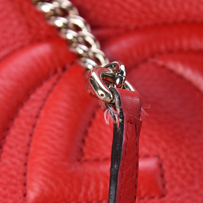 Gucci Pebbled Calfskin Large Soho Chain Shoulder Bag Tabasco Red 11 of 20