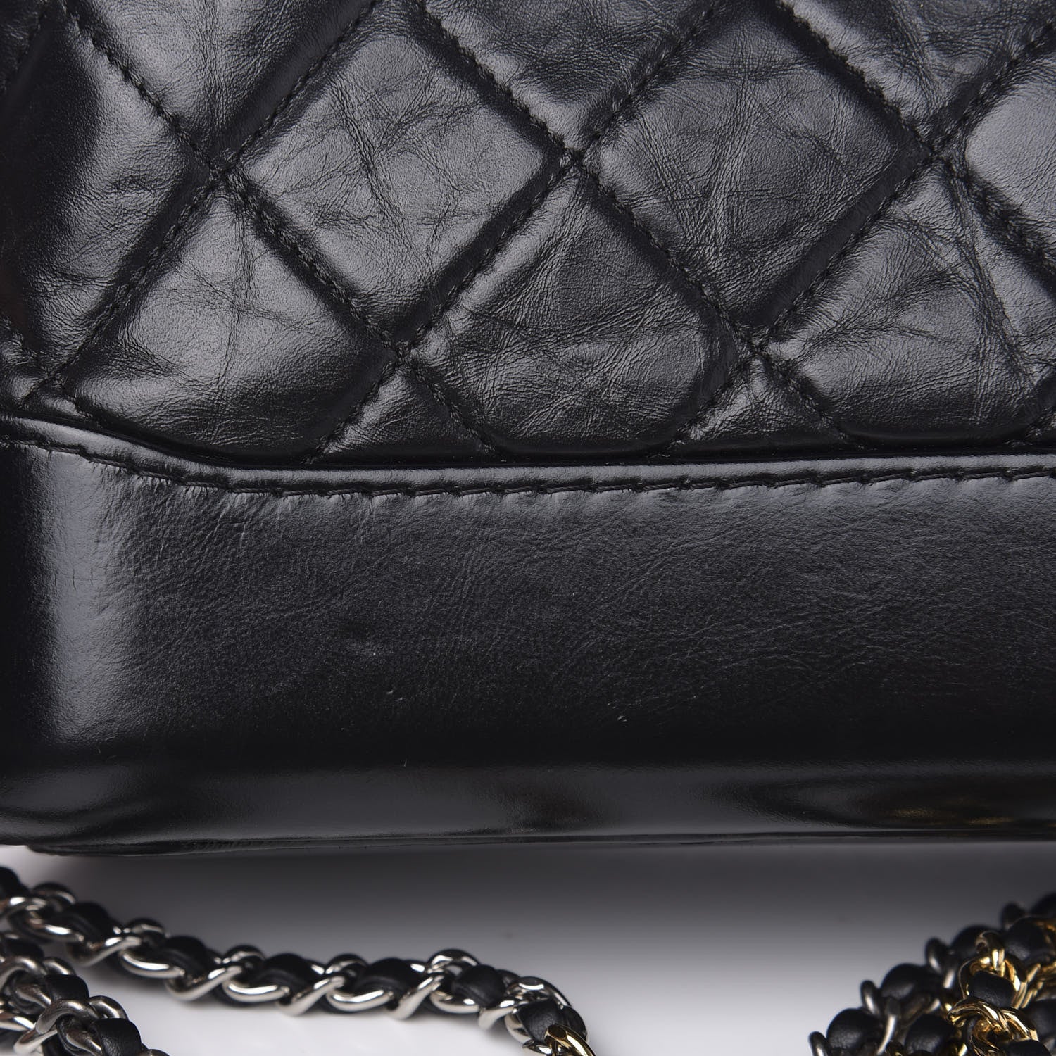 Chanel Aged Calfskin Quilted Small Gabrielle Hobo Black 12 of 14