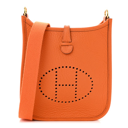 Hermes Taurillon Clemence Evelyne TPM Orange 1 of 11