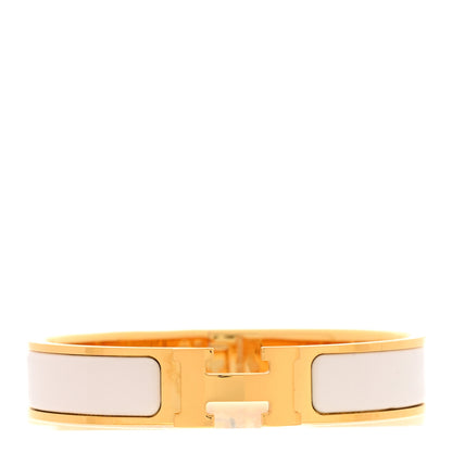 Hermes Enamel Narrow Clic Clac H Bracelet PM White 1 of 5
